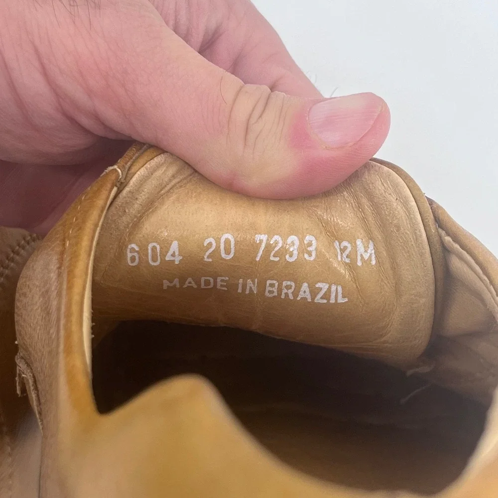 Johnston & Murphy Mens Tan Leather Bicycle Toe Oxford Shoes 12M 20-7233